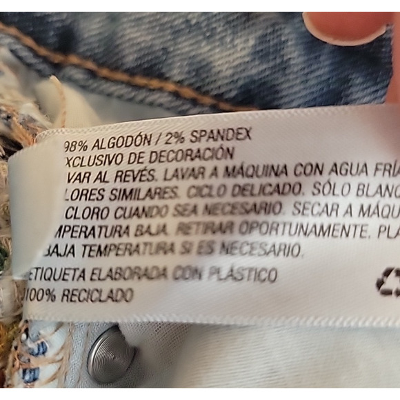 Knox Rose Embroidered Jeans Boho Western Indie Distressed Chevron Stretch Size 8 - Picture 5 of 11